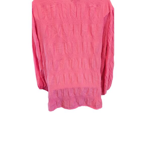 Vince camuto sz 1X barbie pink bubble top blouse long sleeve EUC casual career - Picture 2 of 7